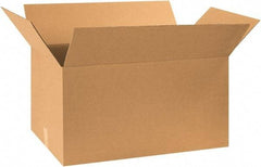 Made in USA - 18" Wide x 30" Long x 16" High Rectangle Corrugated Shipping Box - 1 Wall, Kraft (Color), 65 Lb Capacity - All Tool & Supply