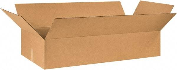 Made in USA - 18" Wide x 40" Long x 8" High Rectangle Corrugated Shipping Box - 1 Wall, Kraft (Color), 65 Lb Capacity - All Tool & Supply