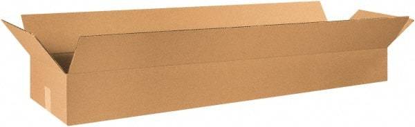 Made in USA - 12" Wide x 48" Long x 6" High Rectangle Corrugated Shipping Box - 1 Wall, Kraft (Color), 65 Lb Capacity - All Tool & Supply