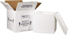 Made in USA - 12" Wide x 12" Long x 11-1/2" High Rectangle Insulated Box - 1 Wall, White - All Tool & Supply