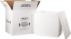 Made in USA - 14" Wide x 18" Long x 19" High Rectangle Insulated Box - 1 Wall, White - All Tool & Supply