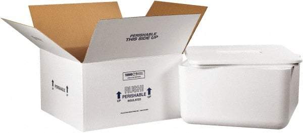 Made in USA - 17" Wide x 17" Long x 9" High Rectangle Insulated Box - 1 Wall, White - All Tool & Supply