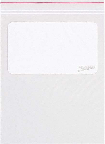 Minigrip - 3 x 5", 2 mil Minigrip White Block Reclosable Polybags - Clear - All Tool & Supply