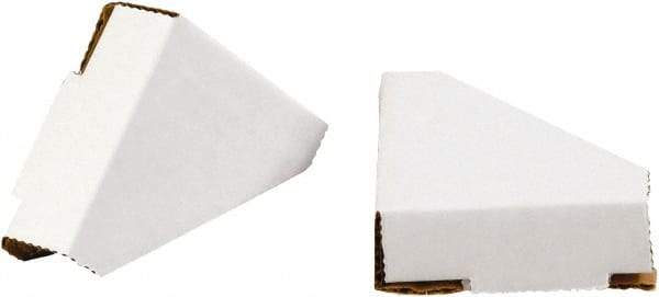 Made in USA - 3-1/4" Long x 3-1/4" Wide x 1-3/8" High x 3/16" Thick Corner - White, Case - All Tool & Supply