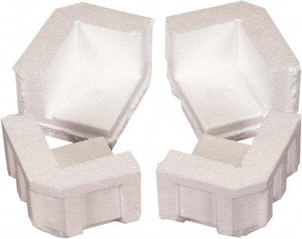 Made in USA - 4-3/4" Long x 4" Wide x 3-1/4" High x 1-1/4" Thick Corner - White, Roll - All Tool & Supply