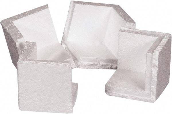 Made in USA - 3-3/4" Long x 3-3/4" Wide x 3-3/4" High x 3/4" Thick Corner - White, Roll - All Tool & Supply