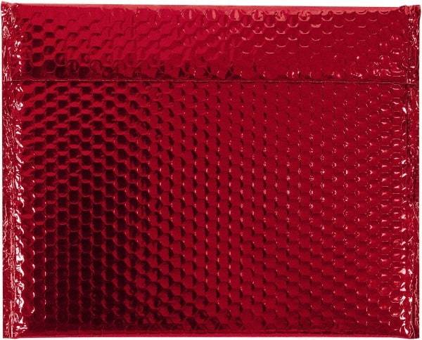 Made in USA - 11" Long x 13-3/4" Wide Peel-Off Self-Seal Bubble Mailer - Red - All Tool & Supply