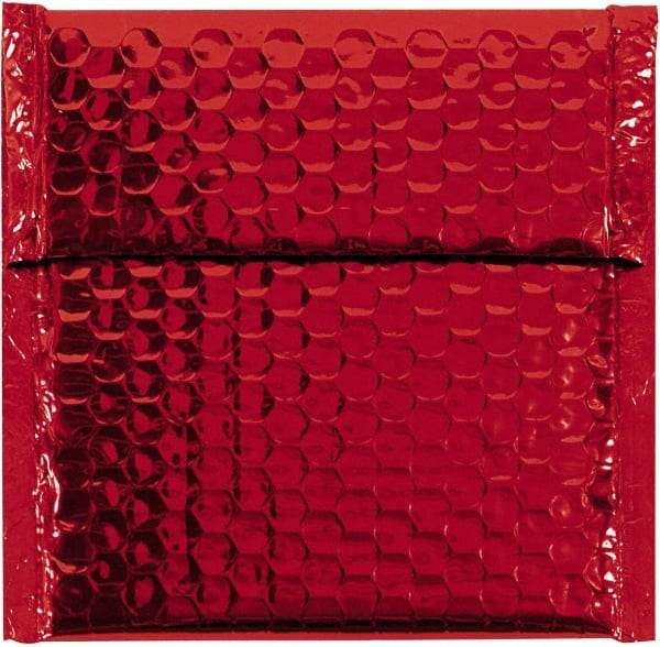 Made in USA - 6-3/4" Long x 7" Wide Peel-Off Self-Seal Bubble Mailer - Red - All Tool & Supply