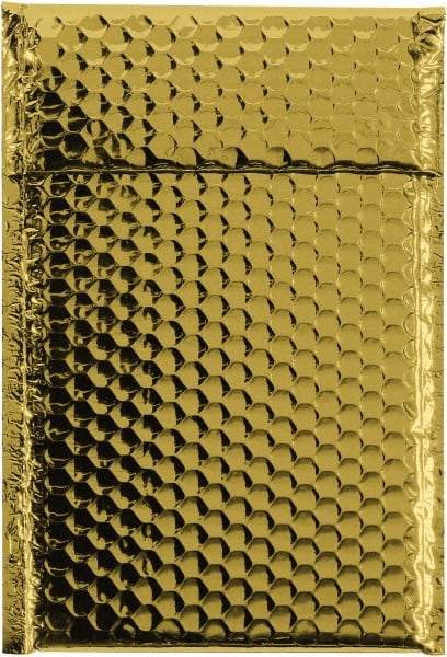 Made in USA - 11" Long x 7-1/2" Wide Peel-Off Self-Seal Bubble Mailer - Gold - All Tool & Supply