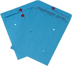 Made in USA - 13" Long x 10" Wide Draw String Inter-Department Envelope - Blue - All Tool & Supply