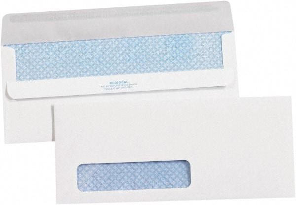 Made in USA - 9-1/2" Long x 4-1/8" Wide Self Seal Plain White Envelope with Window - White - All Tool & Supply