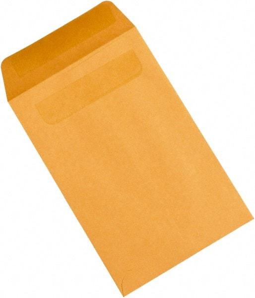 Made in USA - 9" Long x 6" Wide Self Seal Natural Kraft Envelope - Kraft - All Tool & Supply