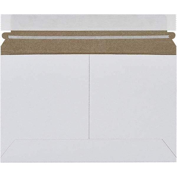 Made in USA - 6" Long x 9" Wide Peel-Off Self-Seal Flat Mailer - White - All Tool & Supply