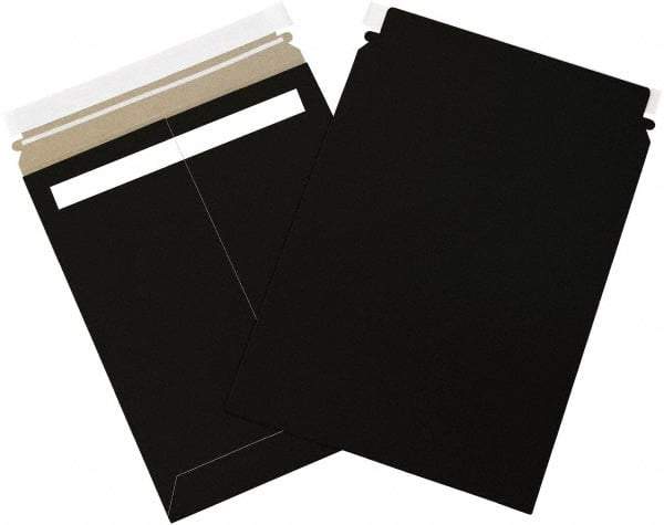 Made in USA - 12-1/4" Long x 9-3/4" Wide Peel-Off Self-Seal Flat Mailer - Black - All Tool & Supply