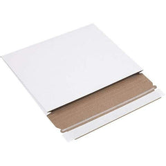 Made in USA - 7-3/4" Long x 10" Wide Peel-Off Self-Seal Flat Mailer - White - All Tool & Supply