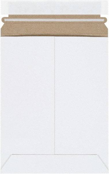 Made in USA - 9" Long x 7" Wide Peel-Off Self-Seal Flat Mailer - White - All Tool & Supply