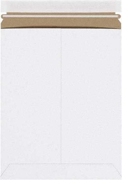 Made in USA - 12-1/4" Long x 9-3/4" Wide Peel-Off Self-Seal Flat Mailer - White - All Tool & Supply