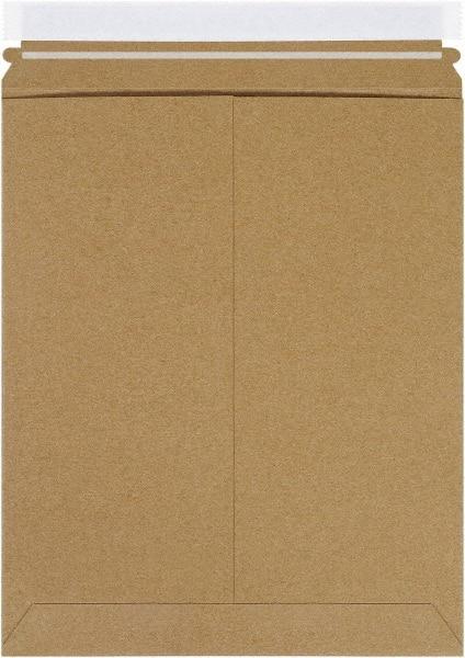 Made in USA - 13-1/2" Long x 11" Wide Peel-Off Self-Seal Flat Mailer - Kraft - All Tool & Supply