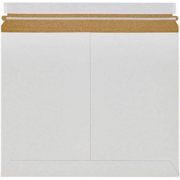 Made in USA - 11" Long x 13-1/2" Wide Peel-Off Self-Seal Flat Mailer - White - All Tool & Supply