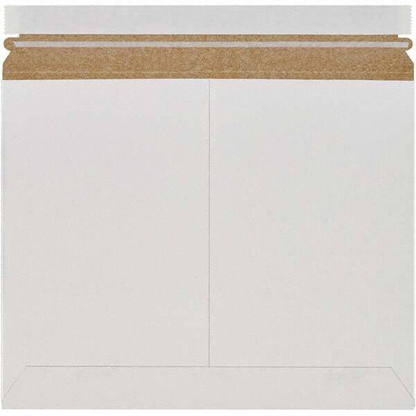 Made in USA - 9-3/4" Long x 12-1/4" Wide Peel-Off Self-Seal Flat Mailer - White - All Tool & Supply