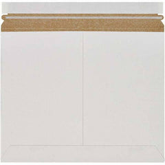 Made in USA - 9-3/4" Long x 12-1/4" Wide Peel-Off Self-Seal Flat Mailer - White - All Tool & Supply