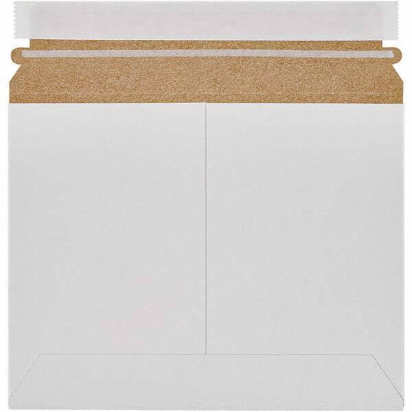 Made in USA - 7" Long x 9" Wide Peel-Off Self-Seal Flat Mailer - White - All Tool & Supply