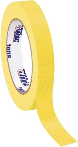 Tape Logic - 3/4" Wide x 60 Yd Long Yellow Crepe Paper Masking Tape - 4.9 mil Thick - All Tool & Supply