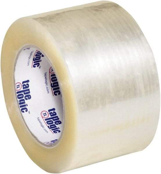 Tape Logic - 3" x 110 Yd Clear Hot Melt Adhesive Packaging Tape - Polypropylene Film Backing, 2.5 mil Thick, 36 Lb Tensile Strength - All Tool & Supply