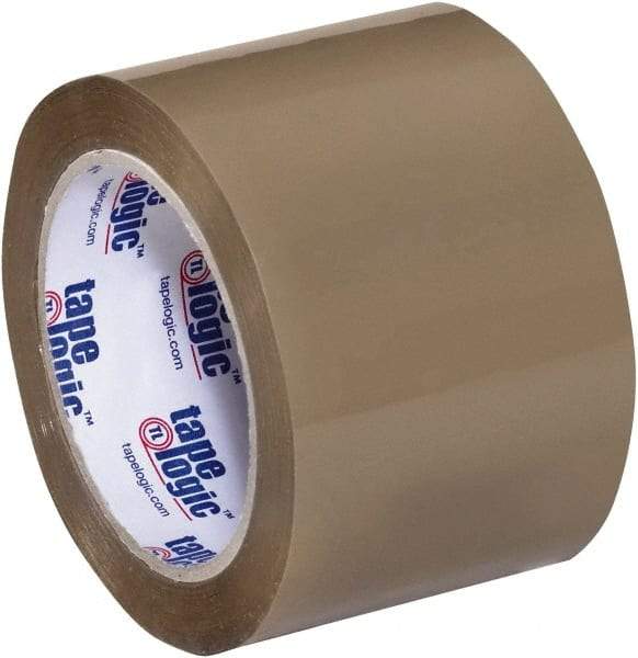 Tape Logic - 3" x 55 Yd Tan Acrylic Adhesive Packaging Tape - Polypropylene Film Backing, 3.5 mil Thick, 33.7 Lb Tensile Strength - All Tool & Supply