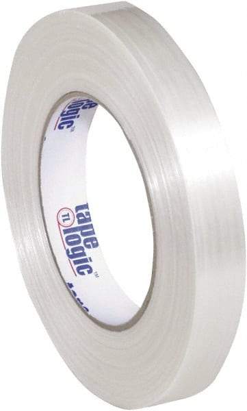 Tape Logic - 3/4" x 60 Yd Clear Hot Melt Adhesive Strapping Tape - Polypropylene Film Backing, 5.9 mil Thick, 320 Lb Tensile Strength - All Tool & Supply