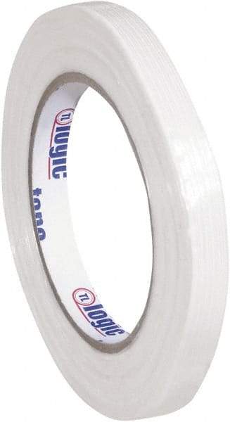 Tape Logic - 1/2" x 60 Yd Clear Hot Melt Adhesive Strapping Tape - Polypropylene Film Backing, 4.3 mil Thick, 156 Lb Tensile Strength - All Tool & Supply