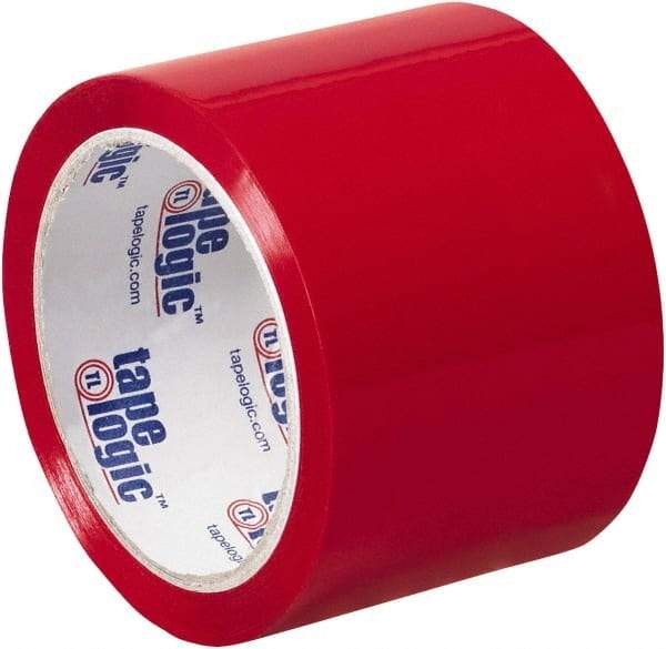 Tape Logic - 3" x 55 Yd Red Acrylic Adhesive Packaging Tape - Polypropylene Film Backing, 2.2 mil Thick, 21.4 Lb Tensile Strength - All Tool & Supply