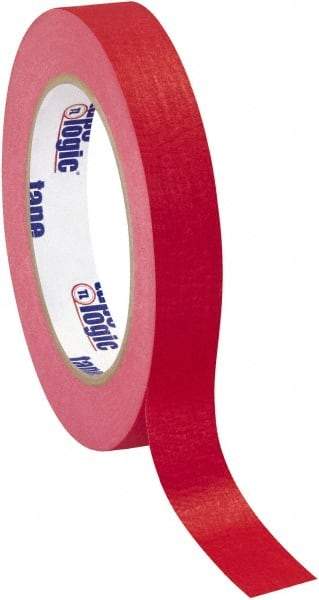 Tape Logic - 3/4" Wide x 60 Yd Long Red Crepe Paper Masking Tape - 4.9 mil Thick - All Tool & Supply