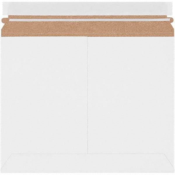 Made in USA - 9" Long x 11-1/2" Wide Peel-Off Self-Seal Flat Mailer - White - All Tool & Supply