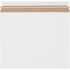 Made in USA - 11-7/8" Long x 14-7/8" Wide Peel-Off Self-Seal Flat Mailer - White - All Tool & Supply