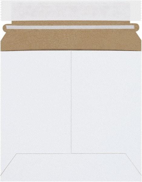 Made in USA - 6" Long x 6-3/8" Wide Peel-Off Self-Seal Flat Mailer - White - All Tool & Supply