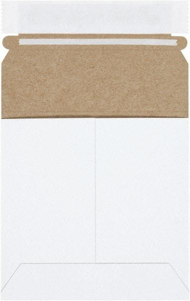 Made in USA - 5-1/8" Long x 5-1/8" Wide Peel-Off Self-Seal Flat Mailer - White - All Tool & Supply