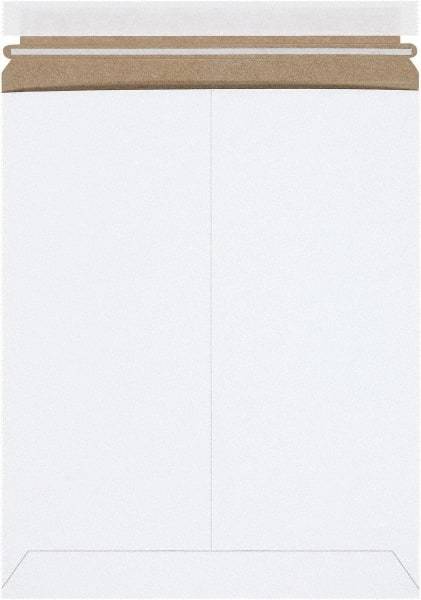 Made in USA - 13-1/2" Long x 11" Wide Peel-Off Self-Seal Flat Mailer - White - All Tool & Supply