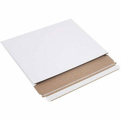 Made in USA - 9-1/2" Long x 12-1/2" Wide Peel-Off Self-Seal Flat Mailer - White - All Tool & Supply