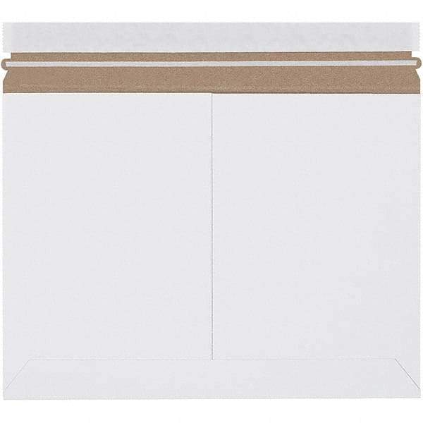 Made in USA - 9-3/4" Long x 12-1/4" Wide Peel-Off Self-Seal Flat Mailer - White - All Tool & Supply