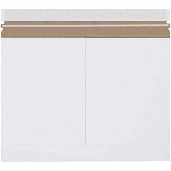 Made in USA - 9-3/4" Long x 12-1/4" Wide Peel-Off Self-Seal Flat Mailer - White - All Tool & Supply