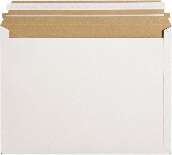 Made in USA - 9-1/2" Long x 12-1/2" Wide Peel-Off Self-Seal Flat Mailer - White - All Tool & Supply