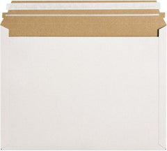 Made in USA - 9-1/2" Long x 12-1/2" Wide Peel-Off Self-Seal Flat Mailer - White - All Tool & Supply