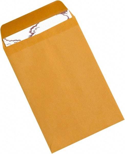 Made in USA - 9-1/2" Long x 6-1/2" Wide Self Seal Natural Kraft Envelope - Kraft - All Tool & Supply