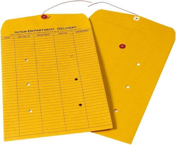 Made in USA - 15" Long x 10" Wide Draw String Inter-Department Envelope - Kraft - All Tool & Supply