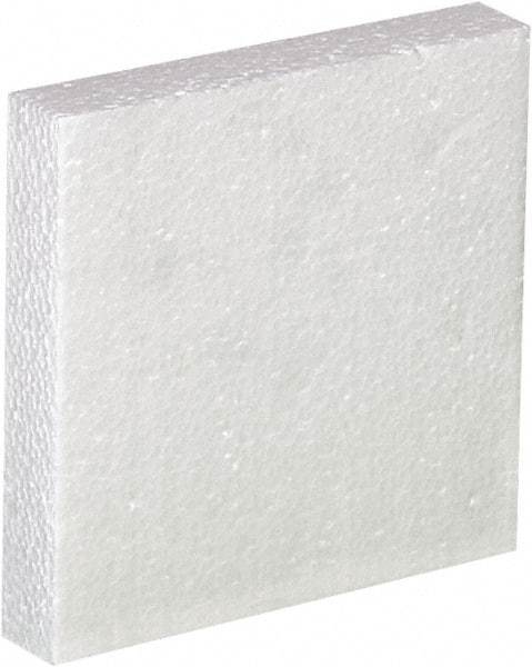 Made in USA - 6" Long x 6" Wide x 1" High x 1" Thick Polystyrene Foam - White, Case - All Tool & Supply