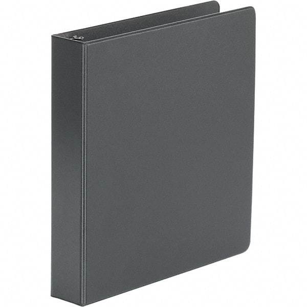 UNIVERSAL - 275 Sheet Capacity, 8-1/2 x 11", Non-View Ring Binder - Polypropylene, Black - All Tool & Supply