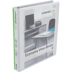 Universal One - 220 Sheet Capacity, 8-1/2 x 11", View Ring Binder - Polypropylene, White - All Tool & Supply