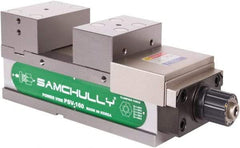 Samchully - 125mm Jaw Width, 125mm Jaw Opening Capacity, Horizontal Stationary Machine Vise - Manual Operation, 1 Station, 400.5mm Long x 48.3mm Deep, 50mm Jaw Height, Alloy Steel - All Tool & Supply