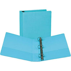 Samsill - 400 Sheet Capacity, 8-1/2 x 11", View Ring Binder - Vinyl Covered Chipboard, Turquoise - All Tool & Supply